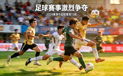 足球赛事新闻报道图片 - 球员在场上激烈争夺